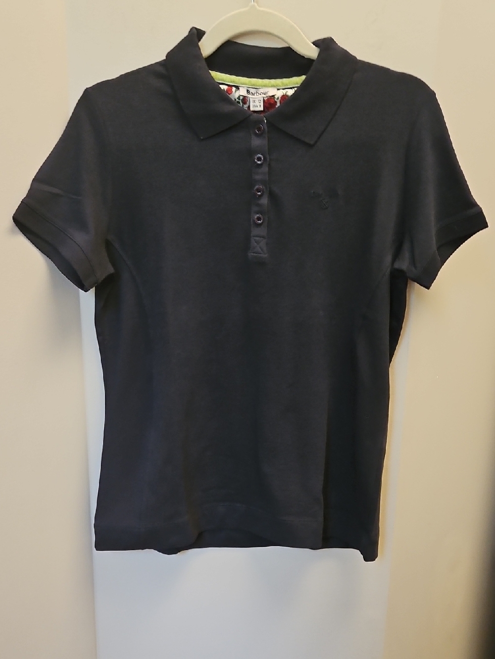 NWT Barbour Navy Women's Polo Shirt with Embroidered Logo